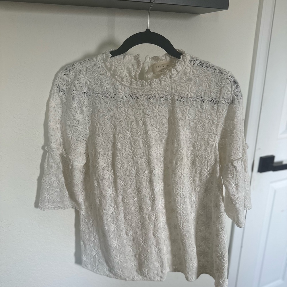 Sezane Ethel white blouse shirt